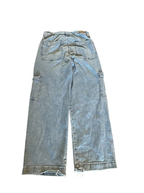 American Eagle Super High-Rise Baggy Wide Leg Cargo Pocket Denim Jeans Size 6 - Picture 5 of 11